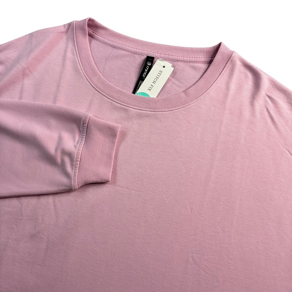 MPG Womens Sweatshirt Pink Size XL Long Sleeve Serene Crew Neck Relaxed Pullover